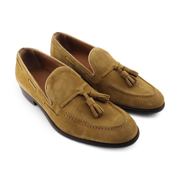 Slipper in camoscio color tabacco