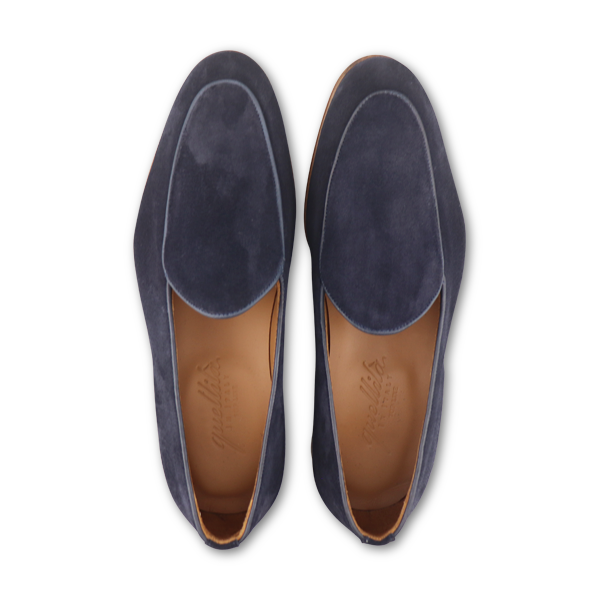 Blue suede slippers