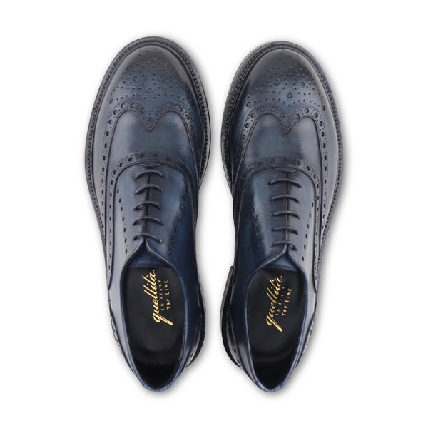 Francesina blu in pelle