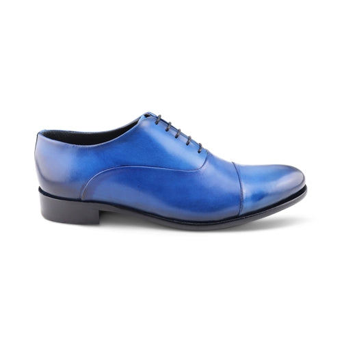 Scarpe Francesine da uomo in pelle blu
