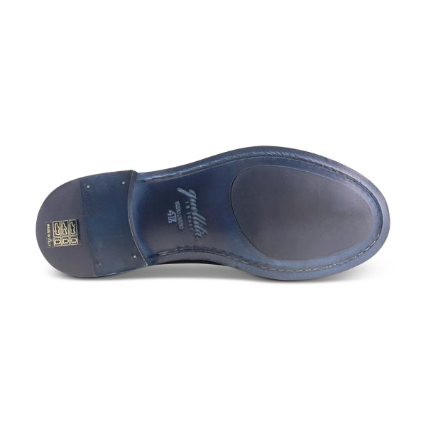 Francesina blu in pelle