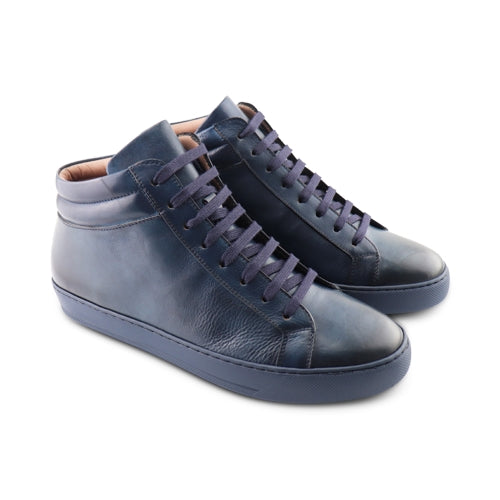 Sneakers alte in pelle blu