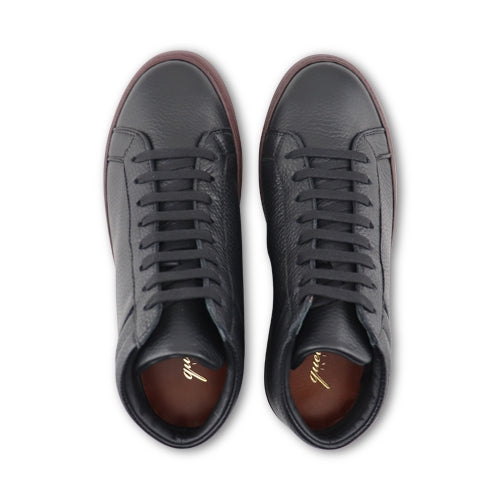 Sneakers alte nere in pelle