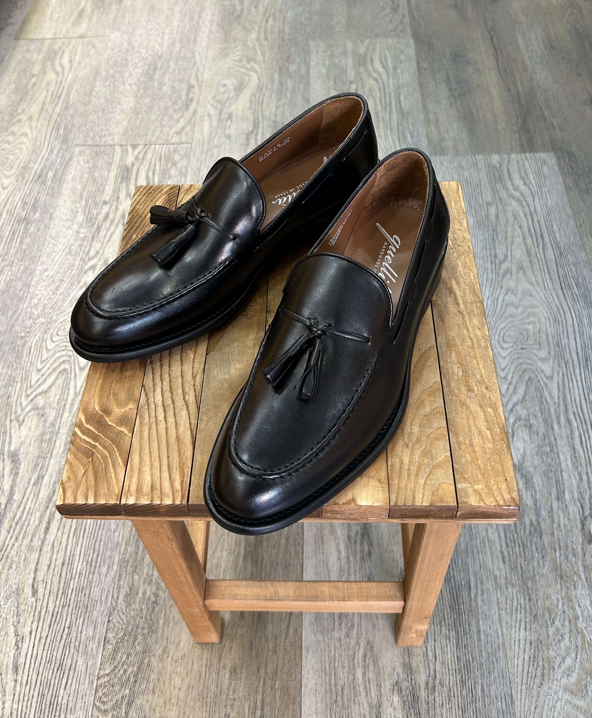 Black leather tassel