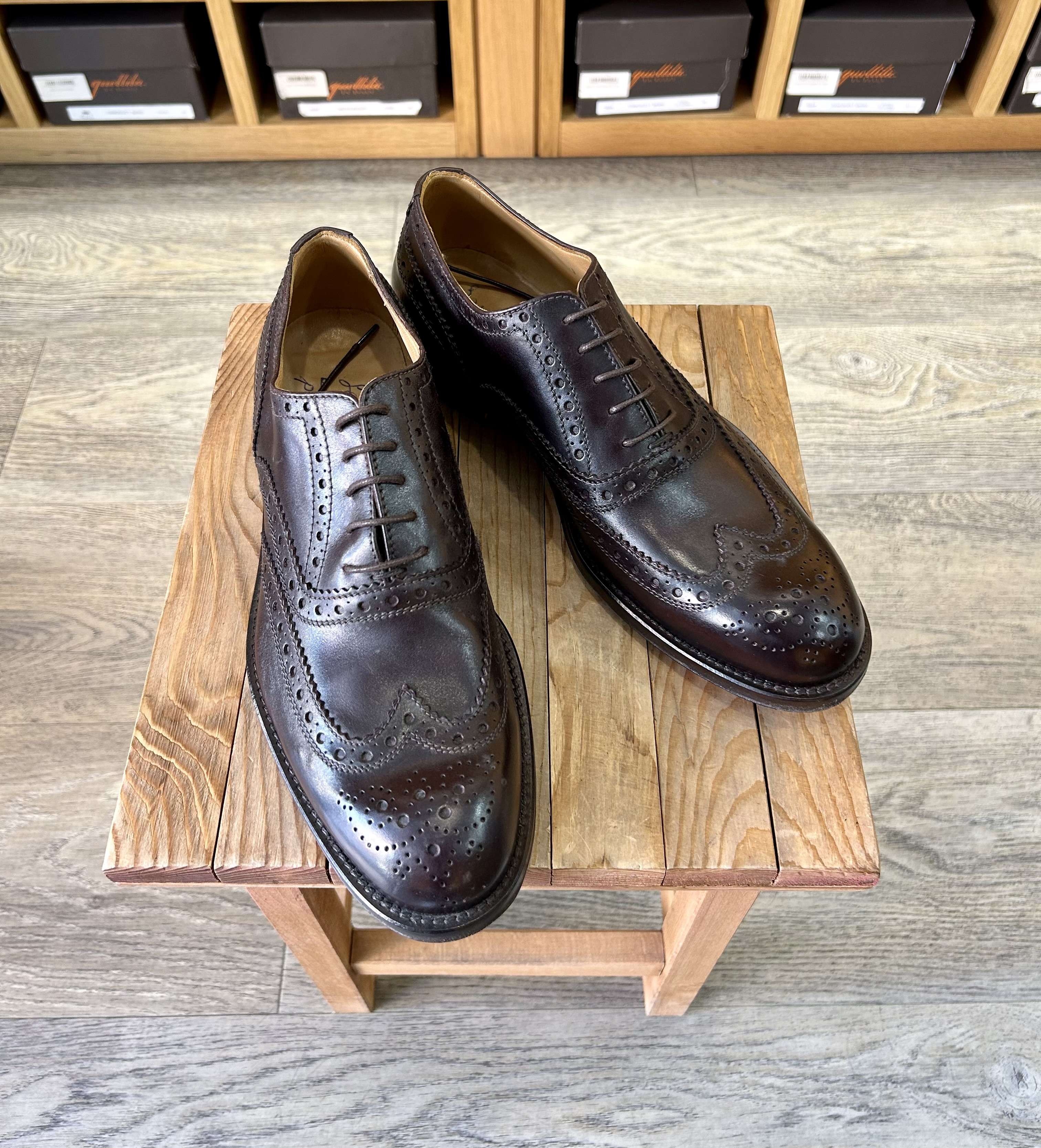 Dark brown leather brogues