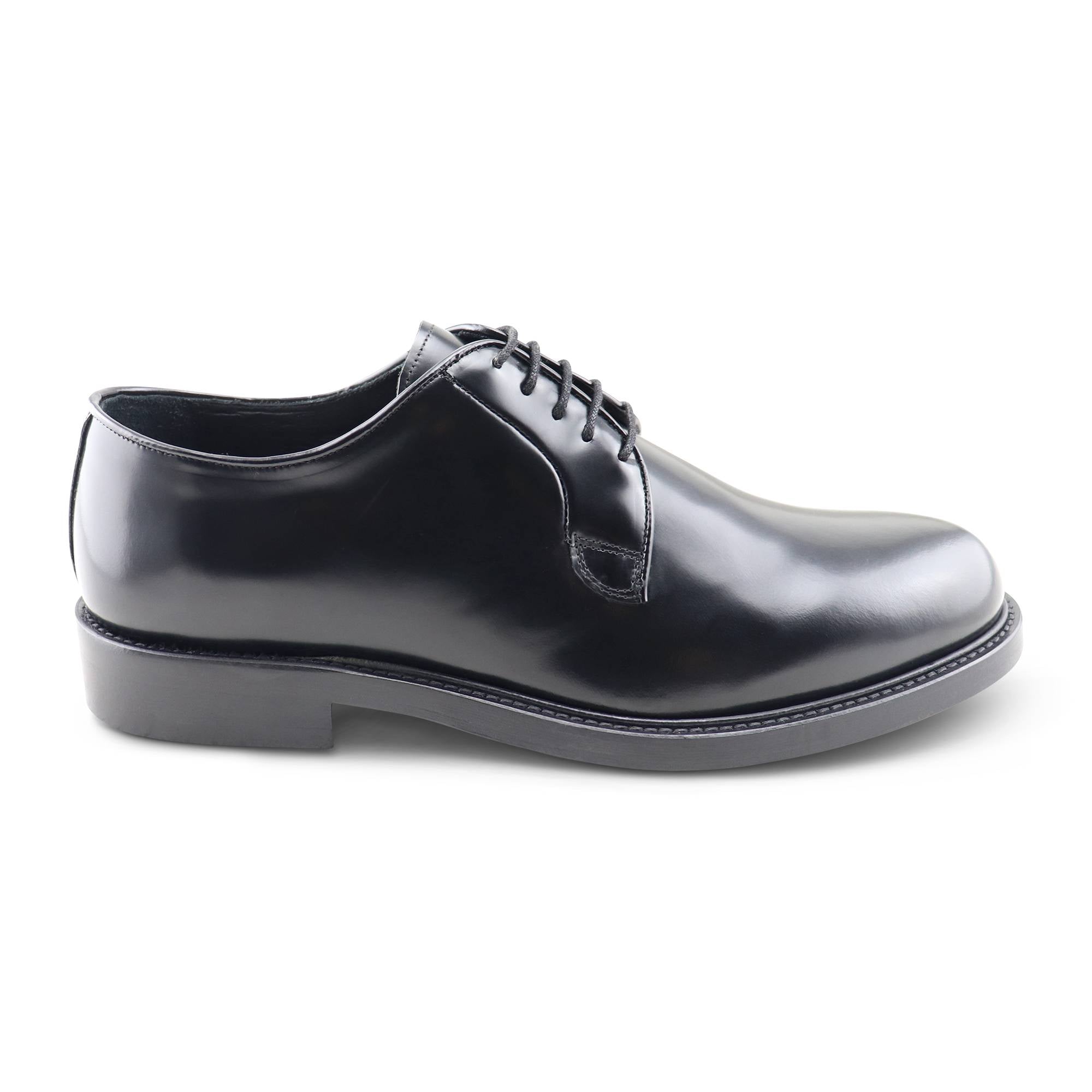 Derby nero in pelle spazzolata