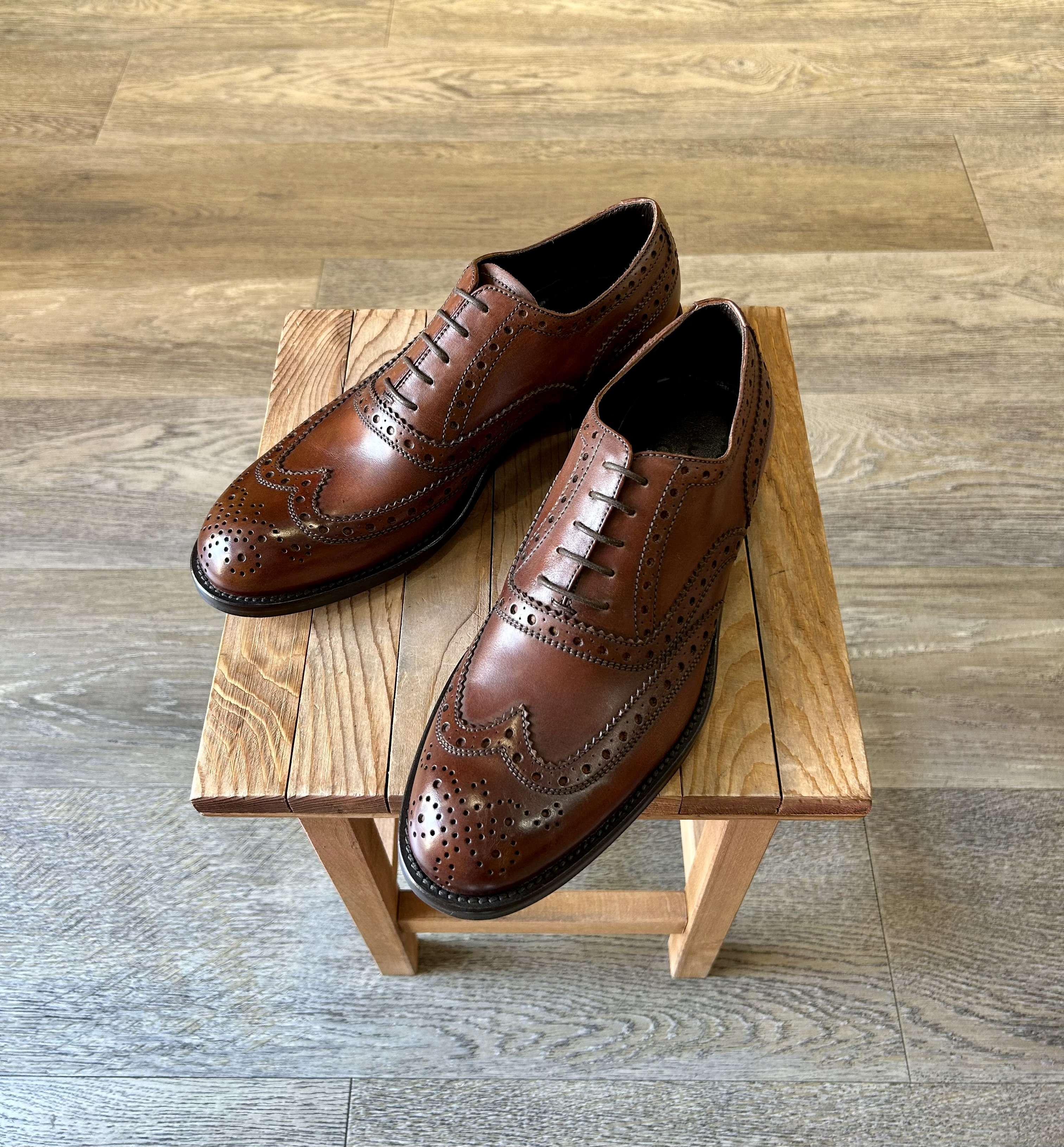 Brown leather brogues