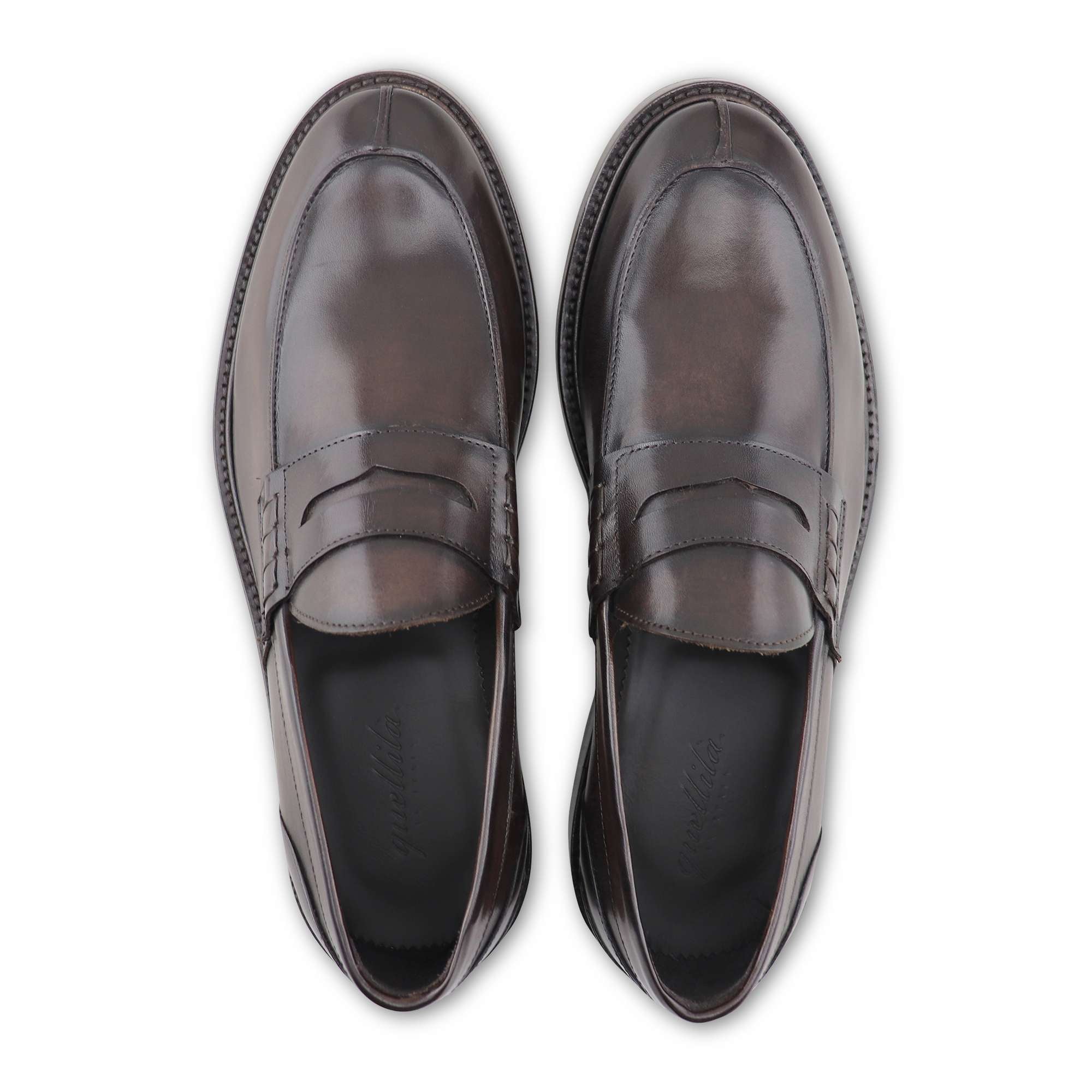 Dark brown leather college