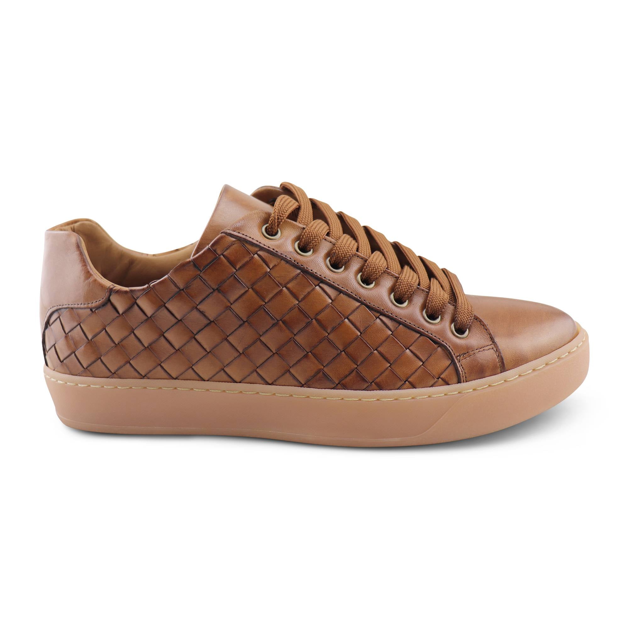 Braided leather sneakers