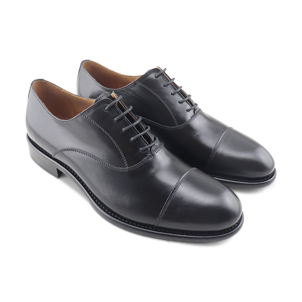 Black leather brogue