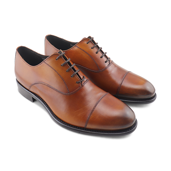 Richelieus en cuir caramel