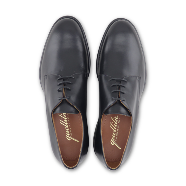 Black leather derby