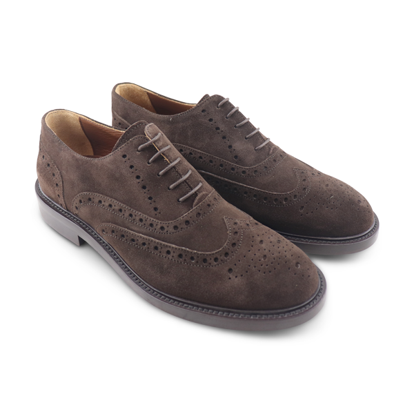 Dark brown suede brogues