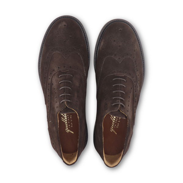 Dark brown suede brogues