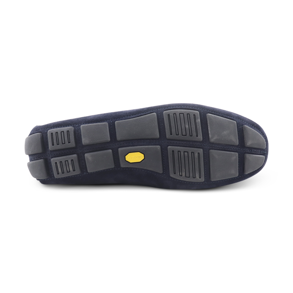 Vibram blue suede moccasins