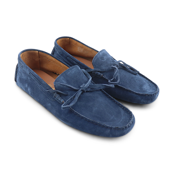 Mocassini Vibram camoscio blu indaco