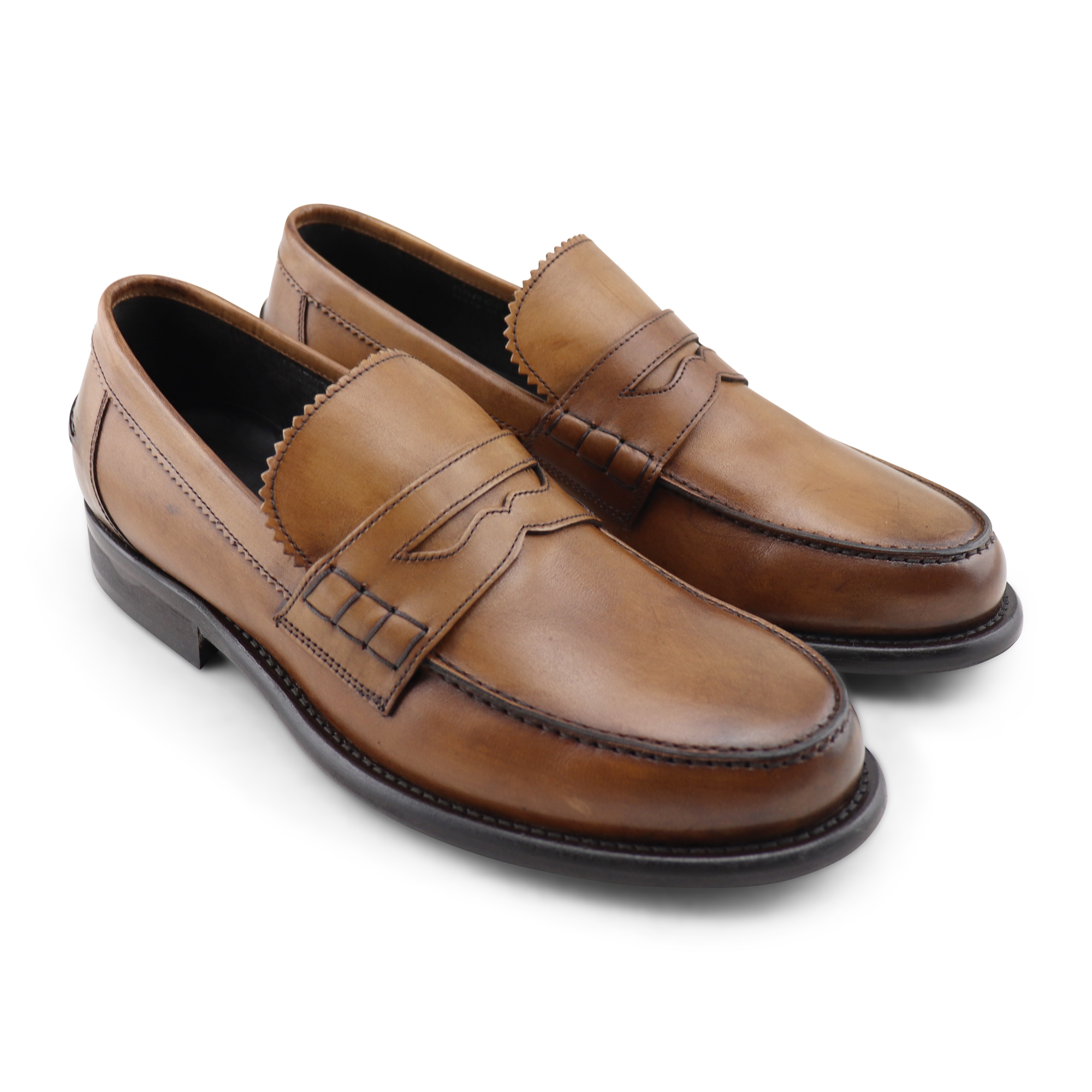 Leather moccasins in leather