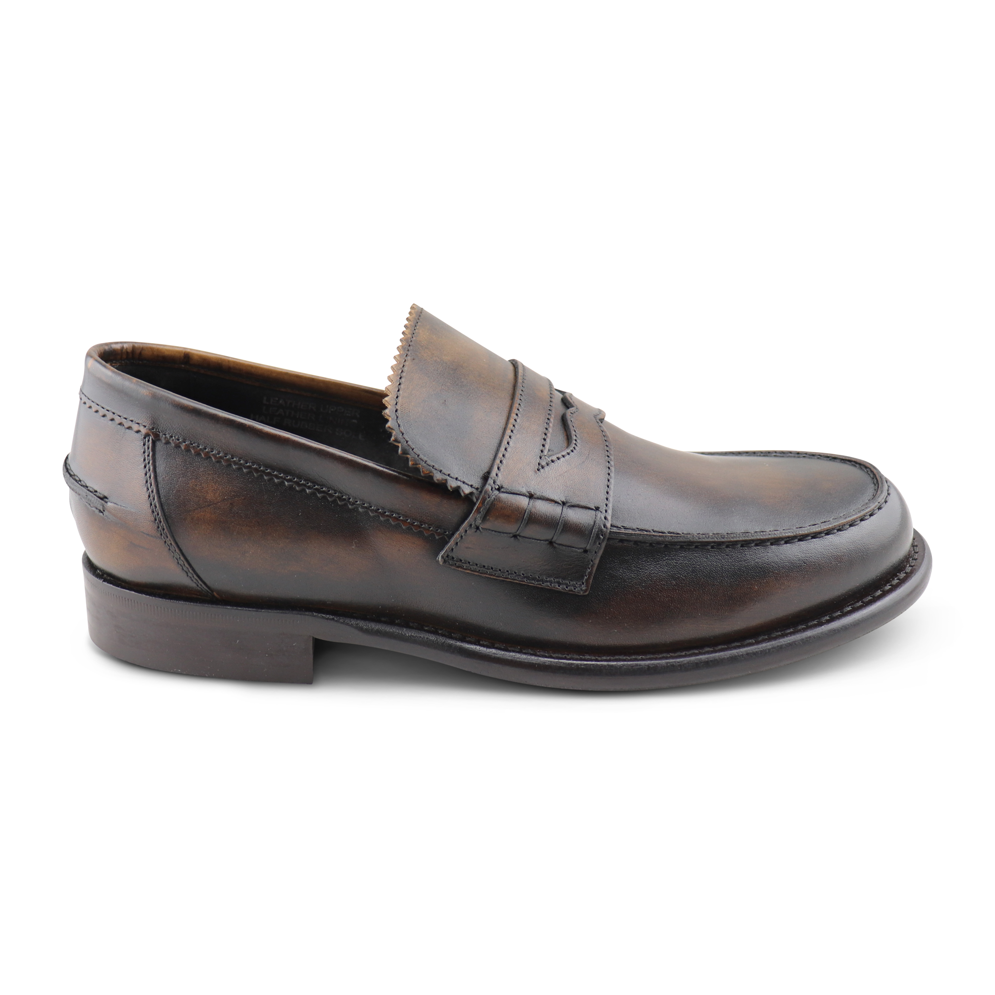 Dark brown leather moccasins