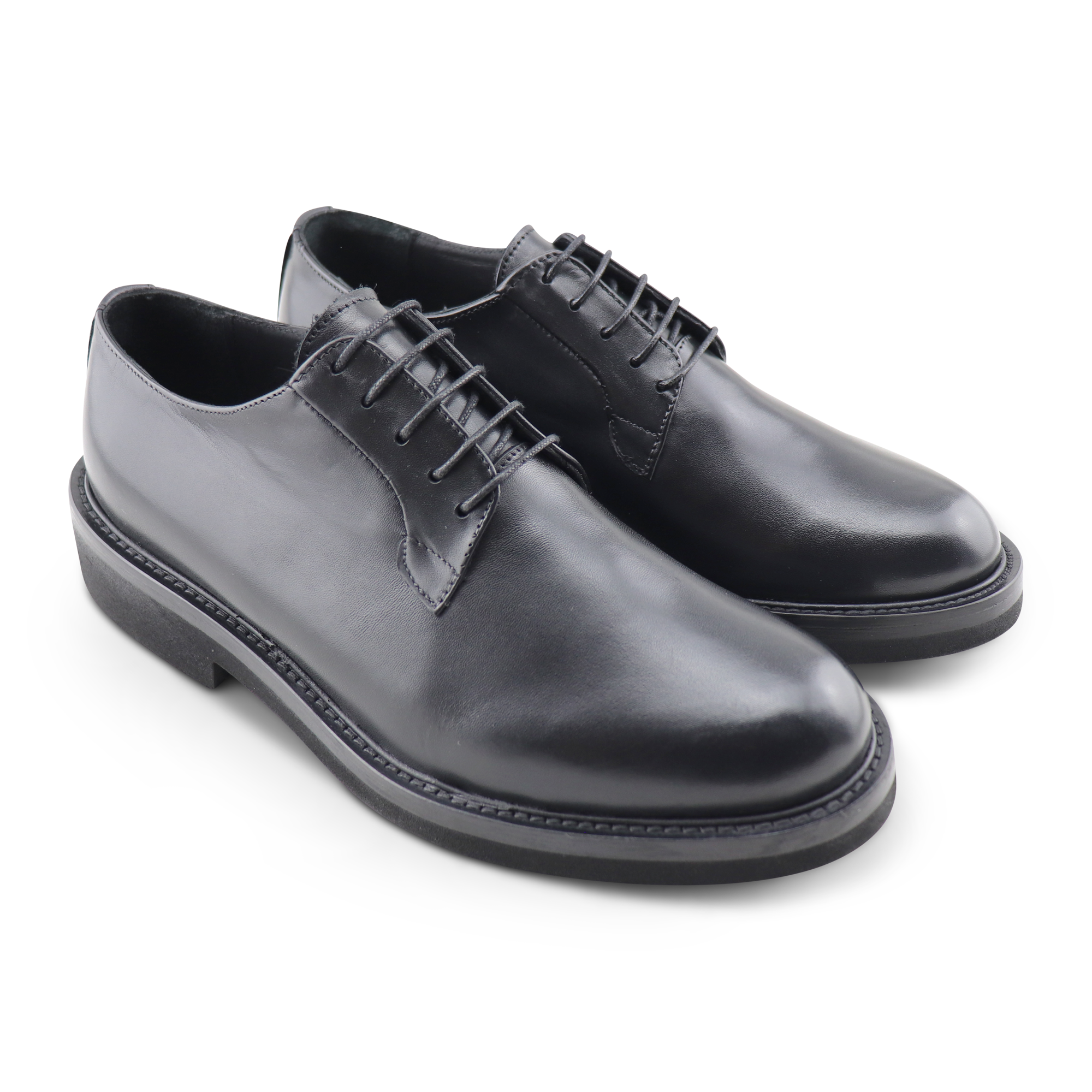 Derby nero in pelle