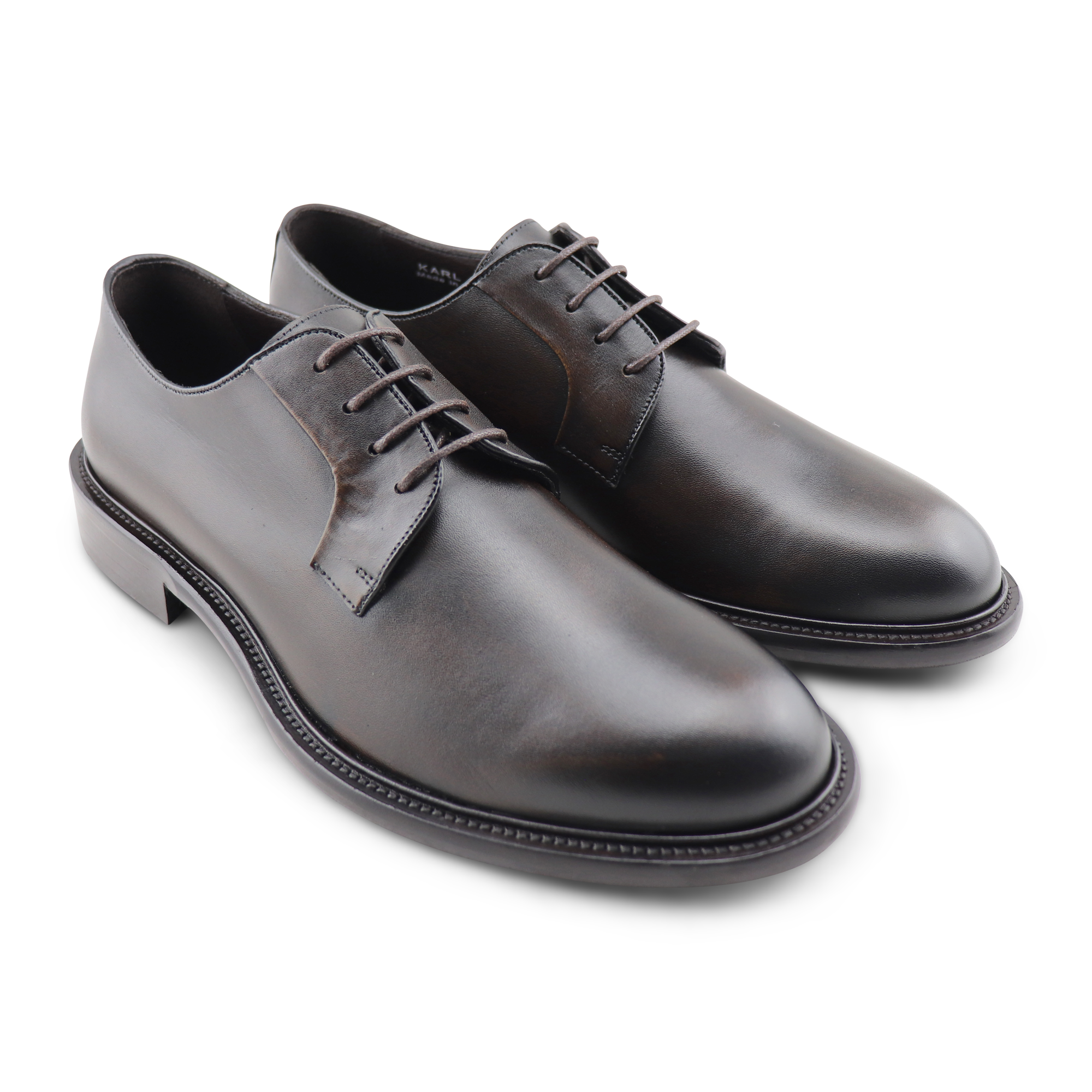 Dark brown leather derby