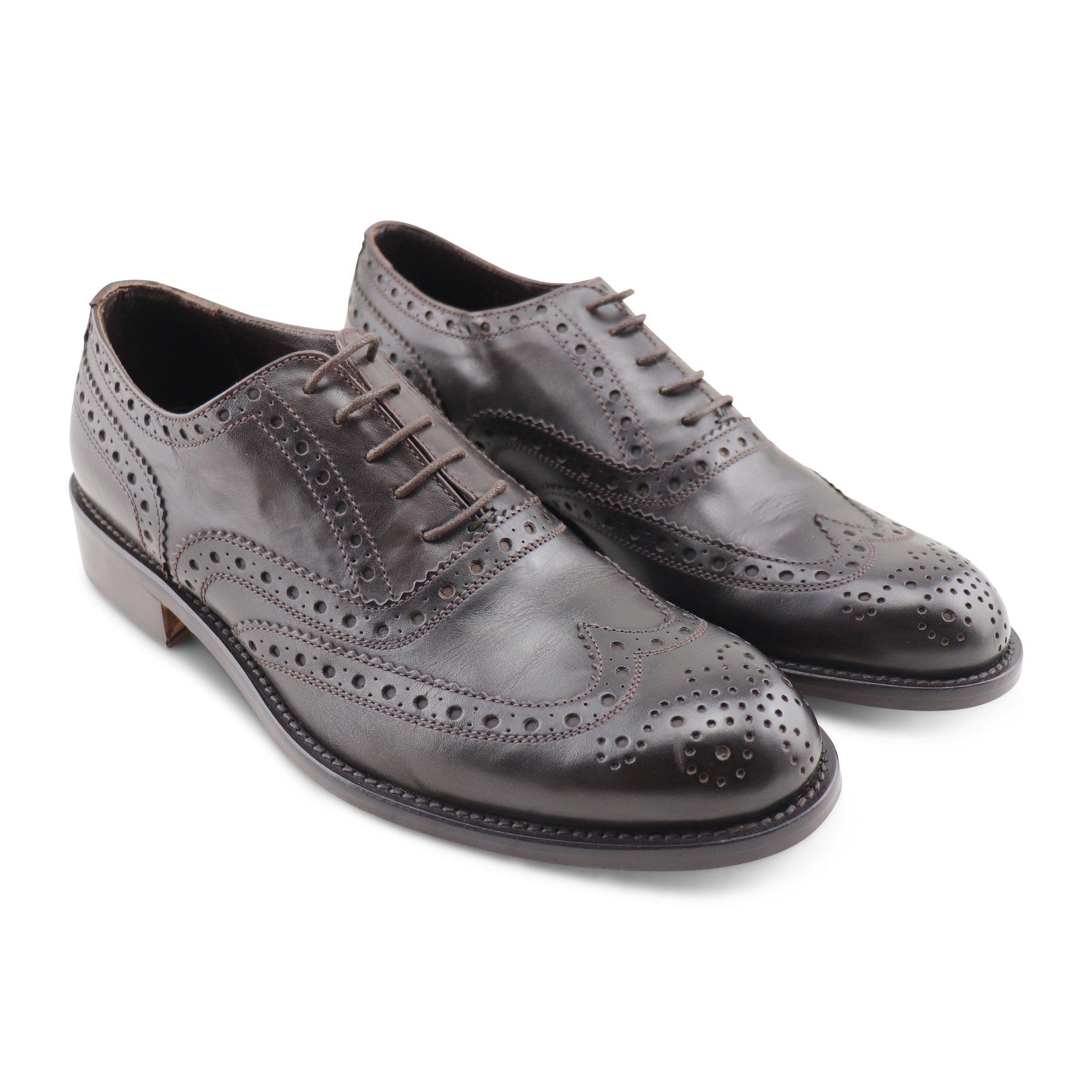 Dark brown leather brogues