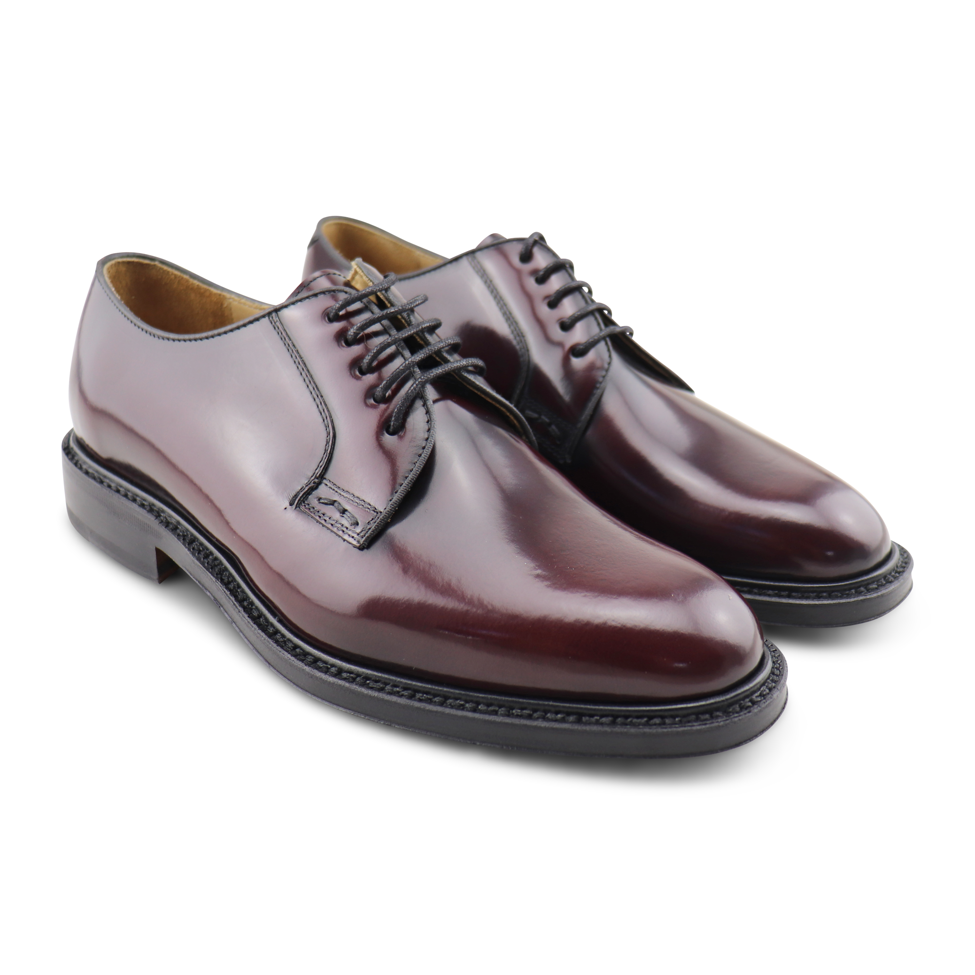 Burgundy abraded leather Goodyear derby