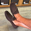 Dark brown suede driving shoes