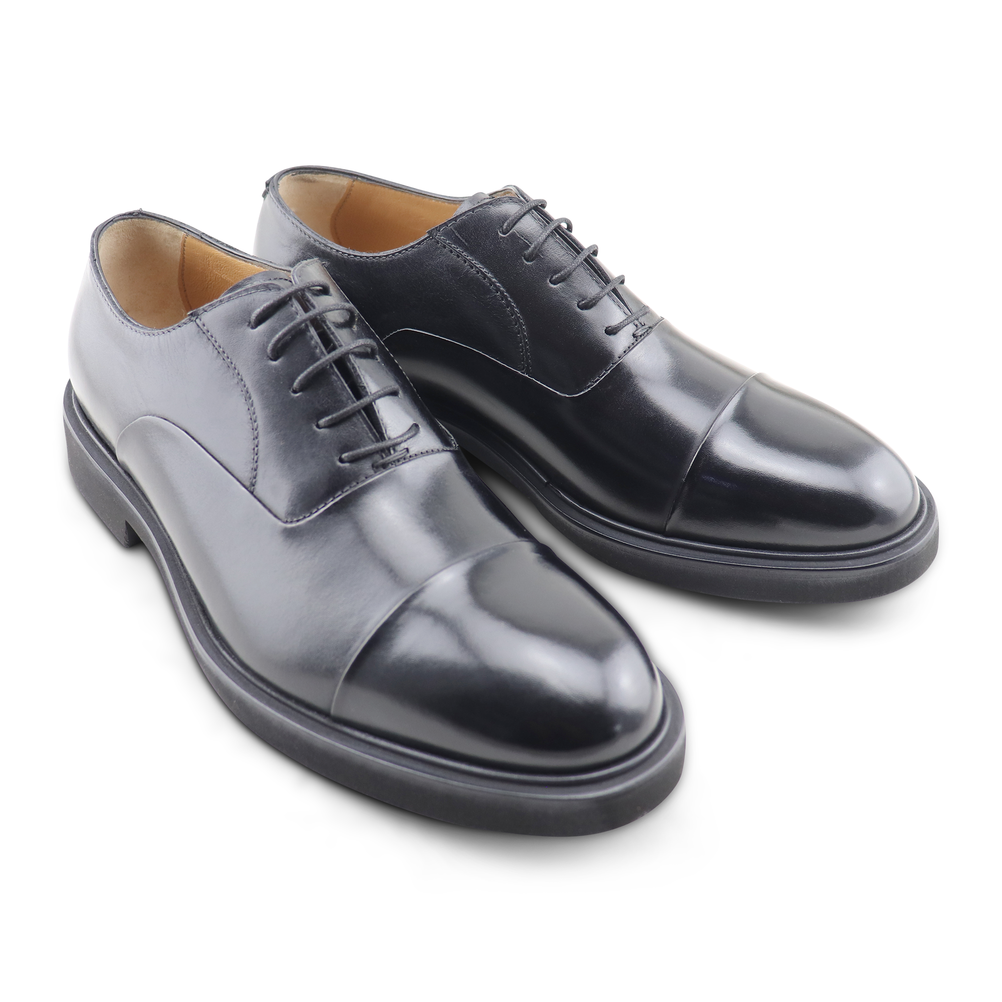 Black brushed leather brogue