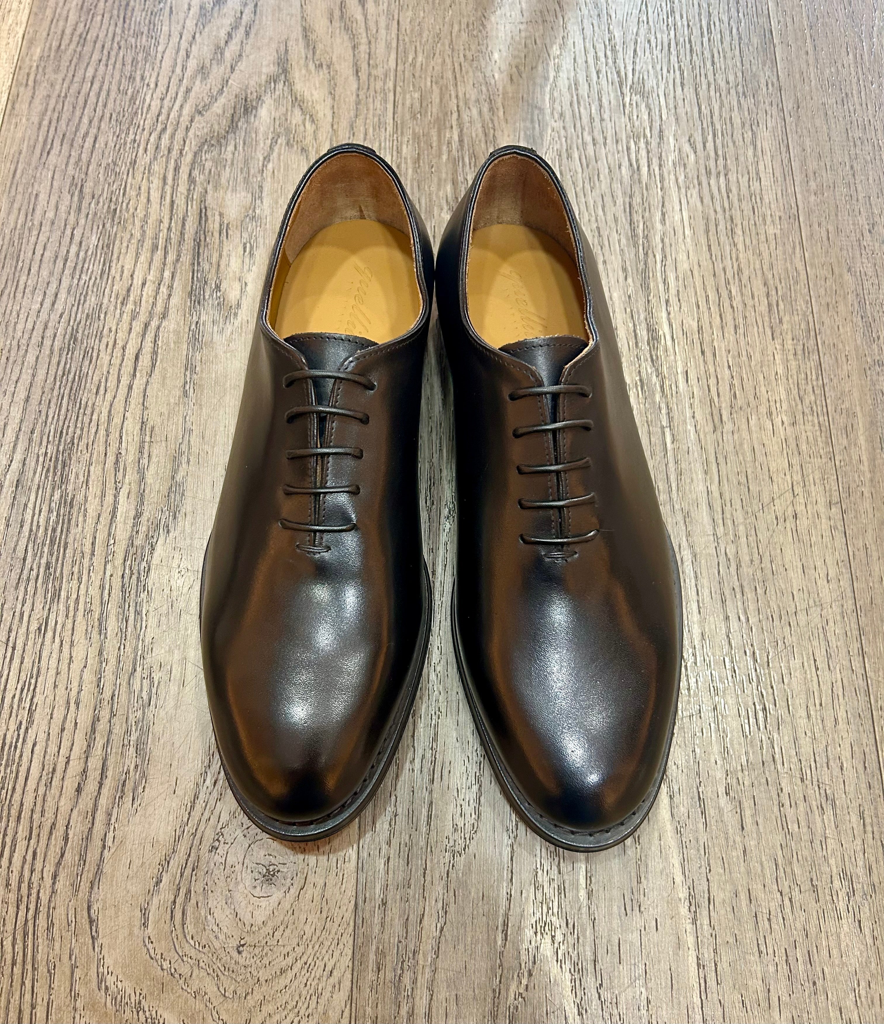 Black leather brogue