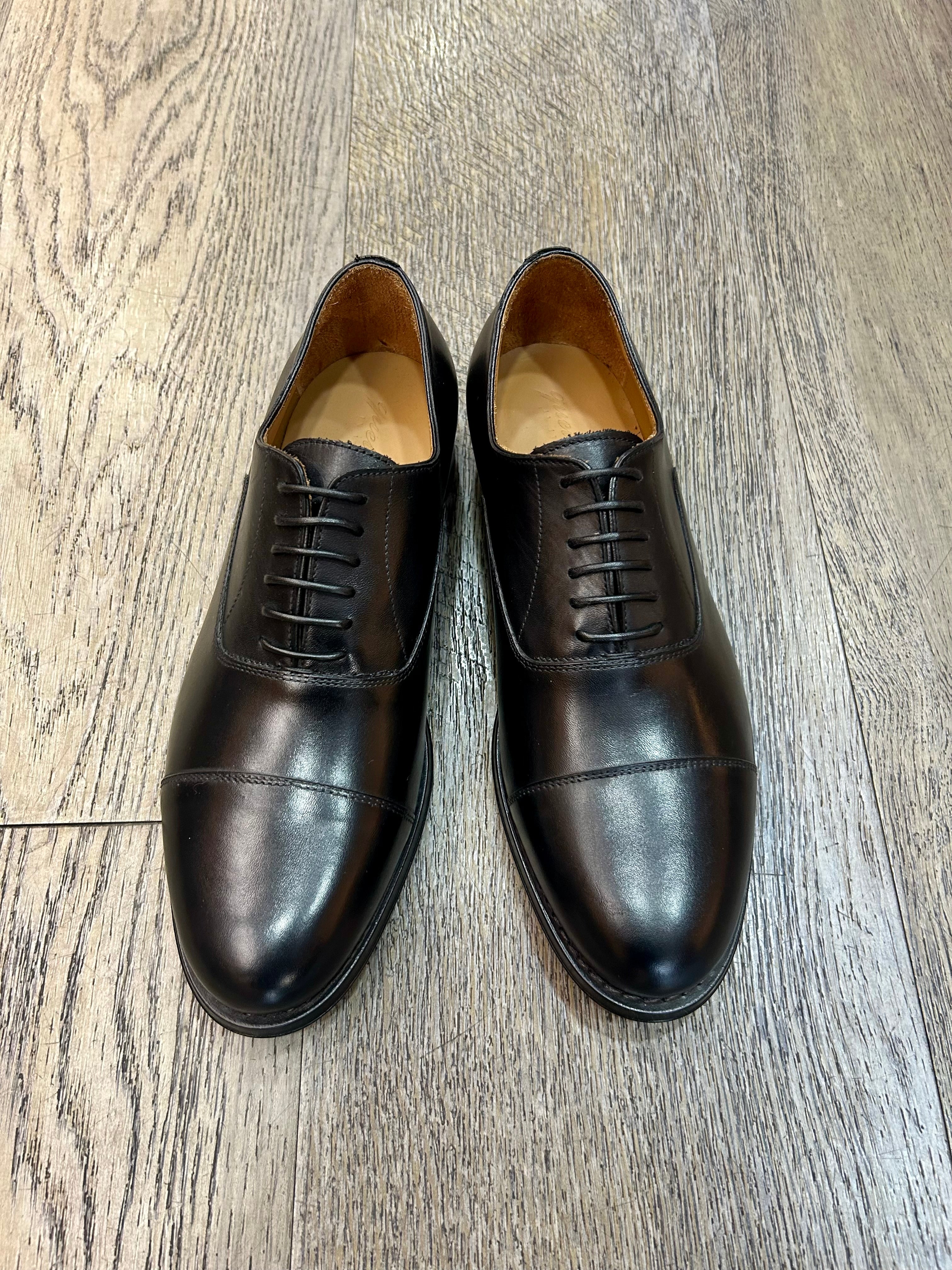 Black leather brogue