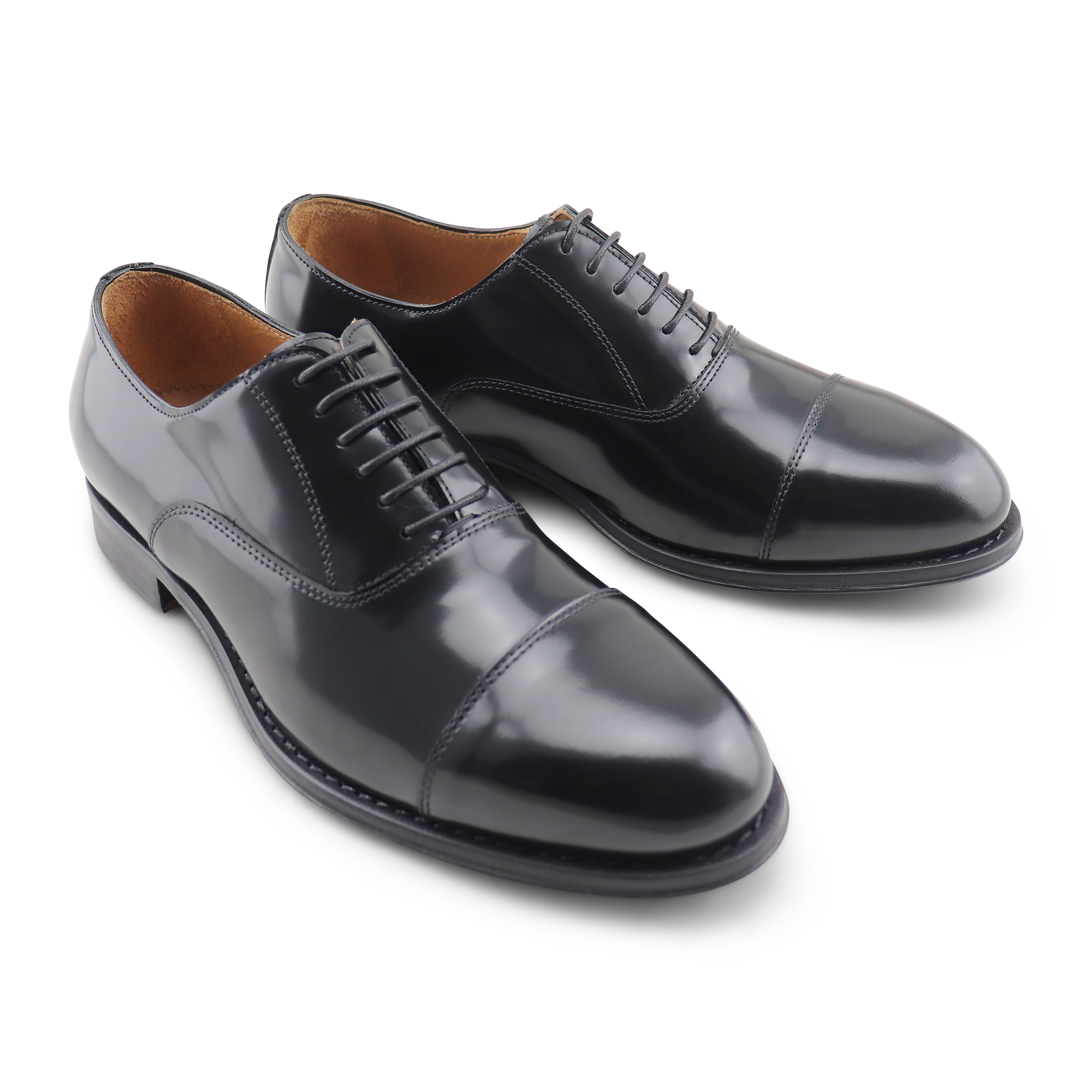 Francesina nera in pelle spazzolata