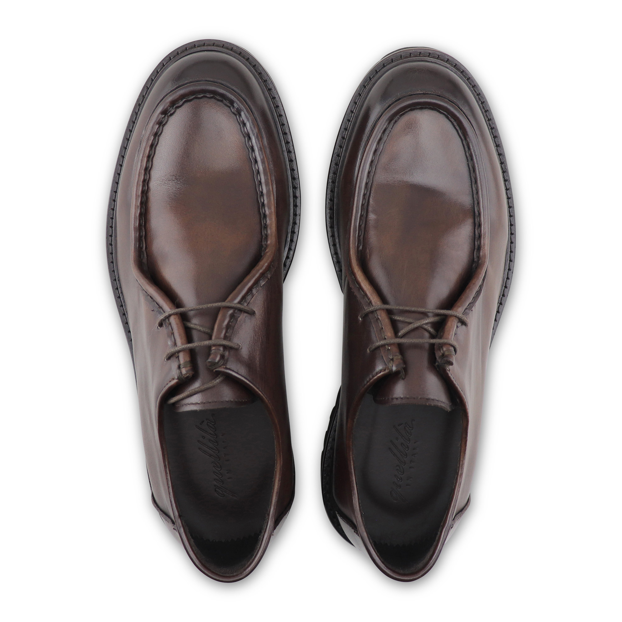 Dark brown leather engineer derby
