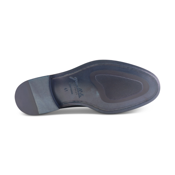 Slippers in pelle blu