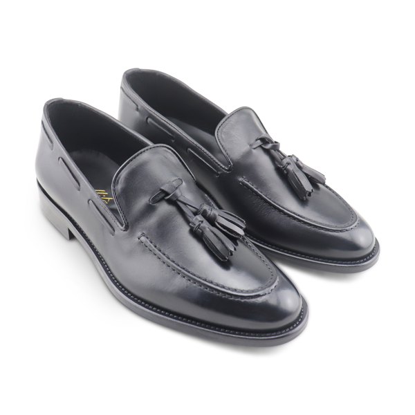 Slippers in pelle nero