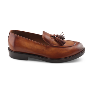 Slippers in pelle rhum