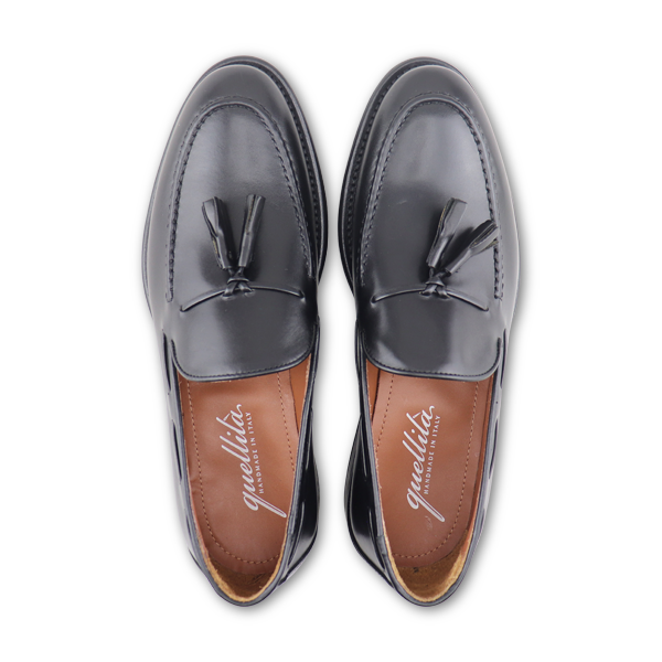 Tassel nero in pelle