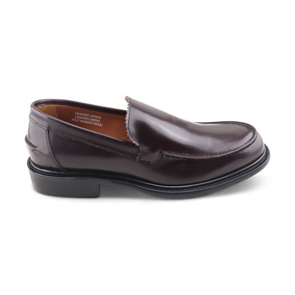 Mocassins bordeaux en cuir brossé