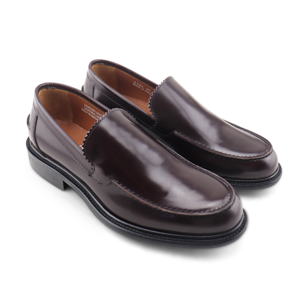 Mocassins bordeaux en cuir brossé