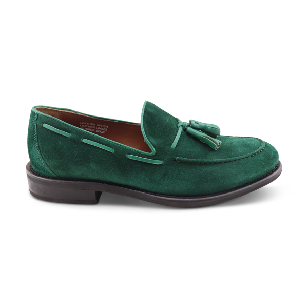 Tassel verde in camoscio