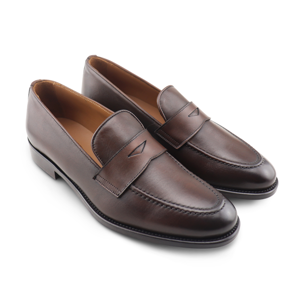 Dark brown leather moccasins