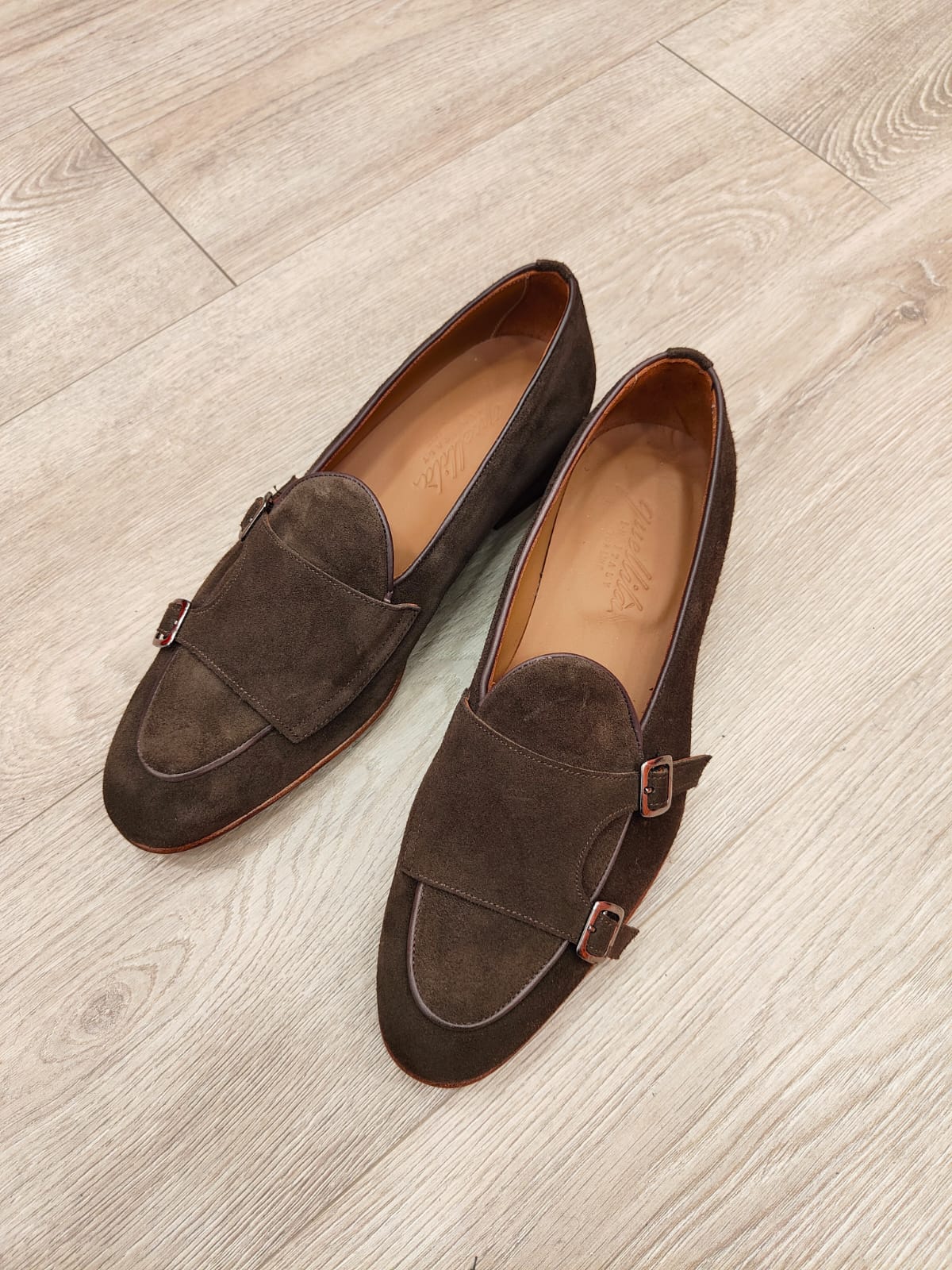 Slippers Buckle dark brown suede