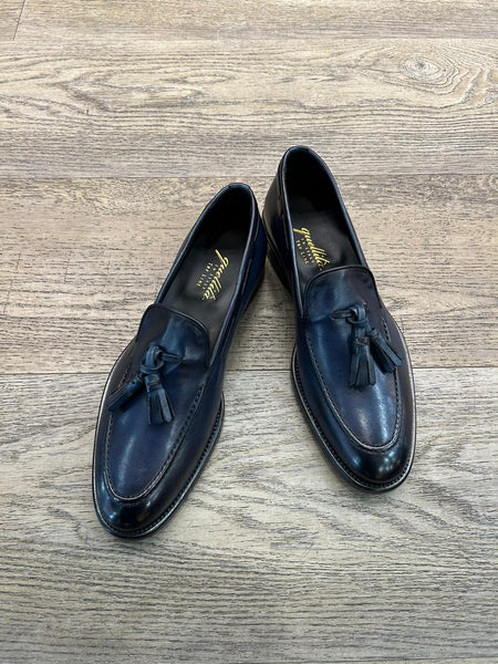 Slippers in pelle blu