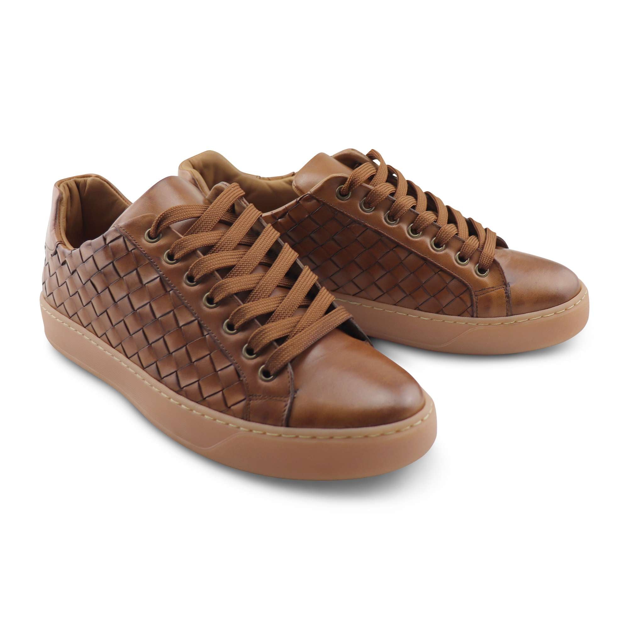 Braided leather sneakers