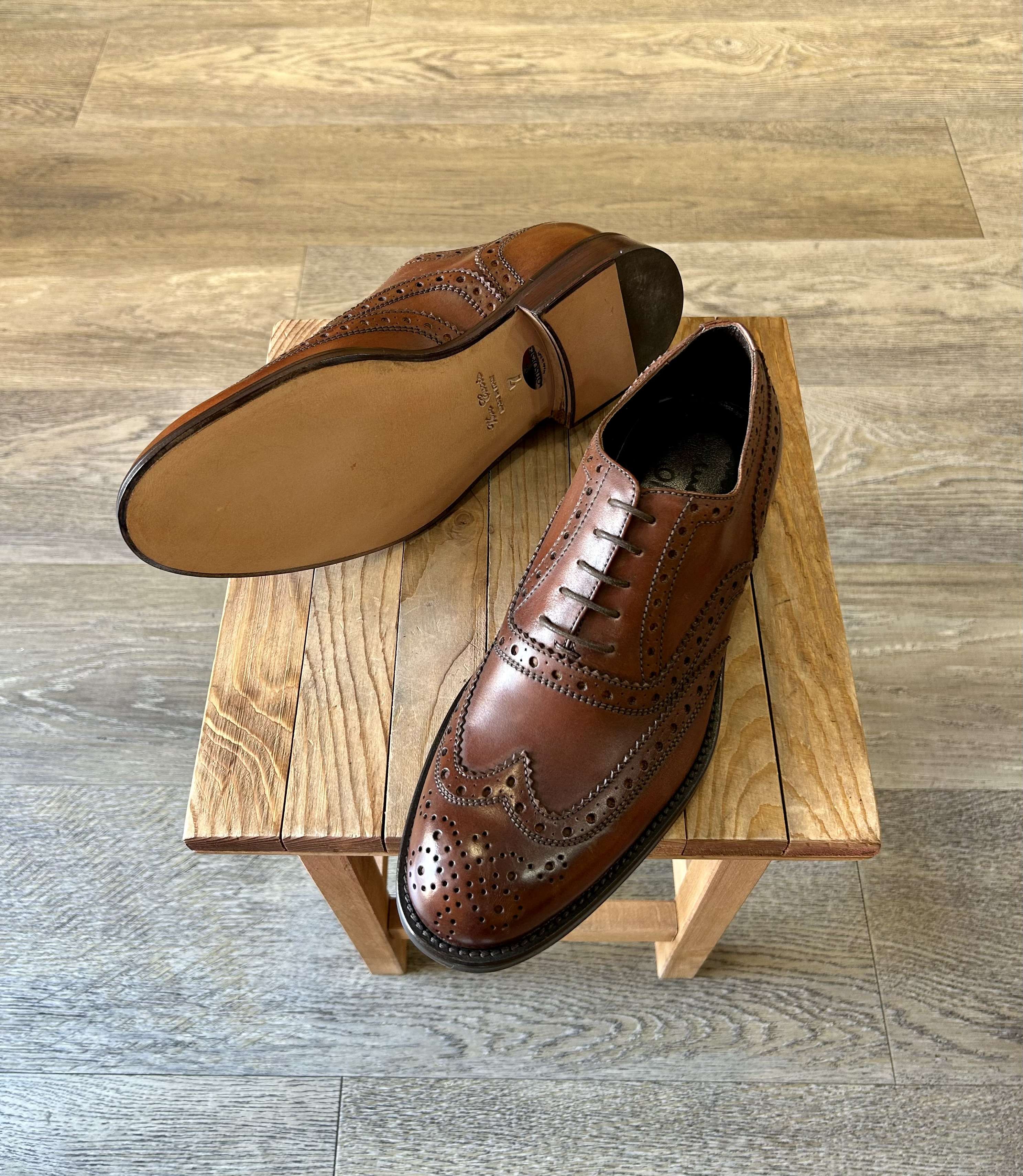 Brown leather brogues