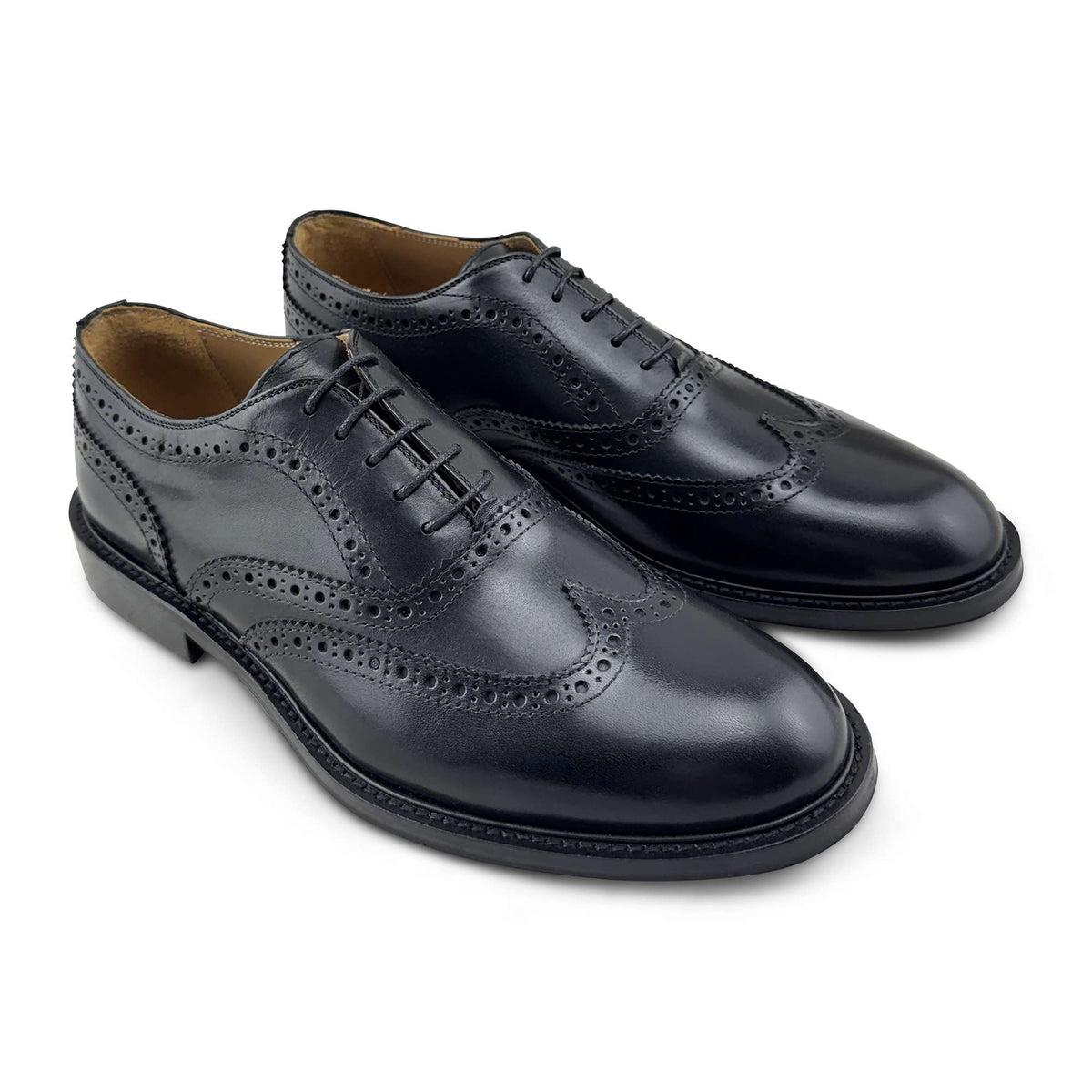 Brogue pelle nera