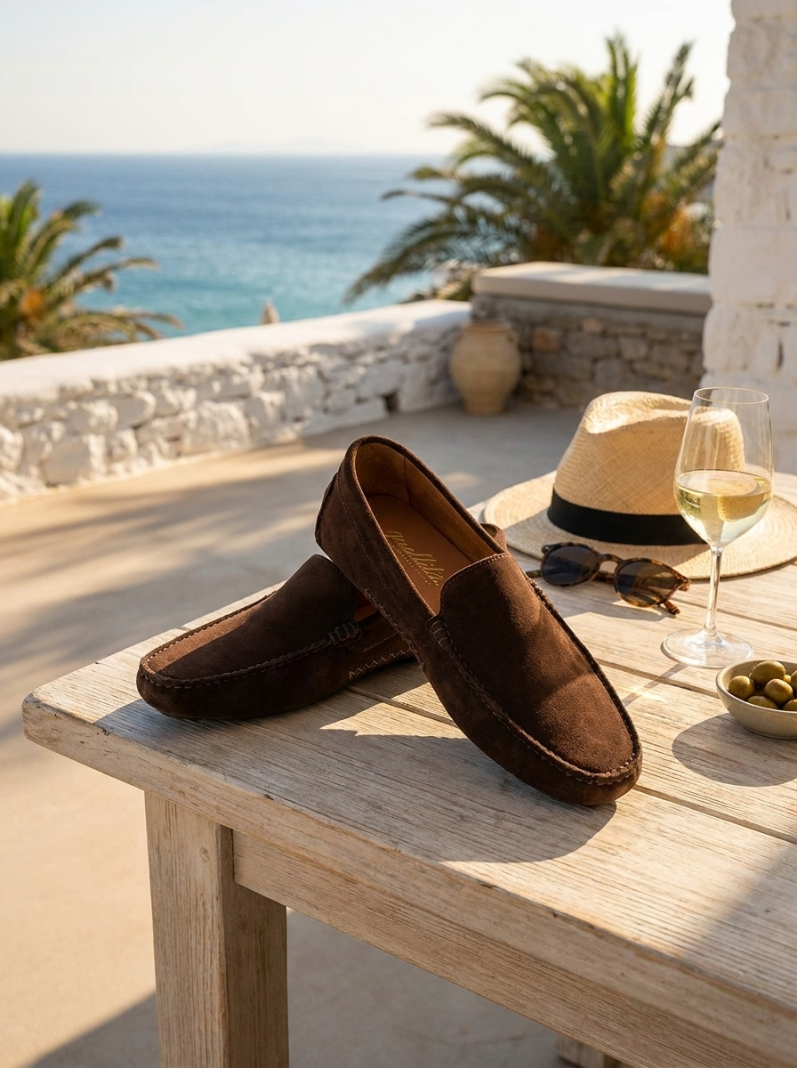 Vibram moccasins suede dark brown