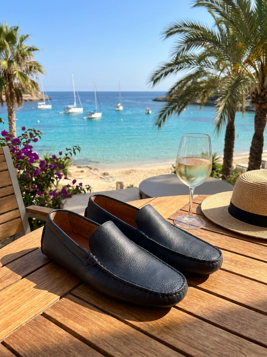 Vibram black leather moccasins