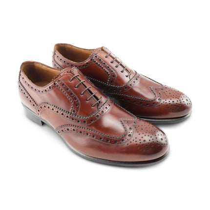 Scarpe Francesine da uomo in pelle color cuoio quellila