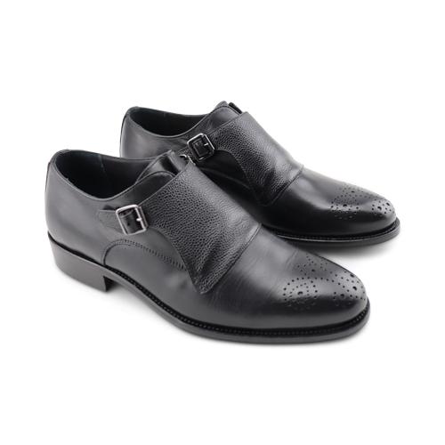 Men's buckle in black leather