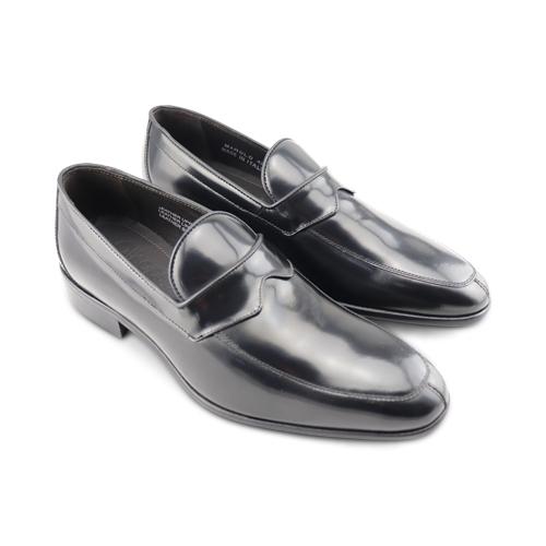 Mocassini neri in pelle abrasivata